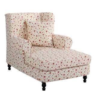 Landhaus Blumensessel XXL in Beige Bunt geblümt 103 cm breit