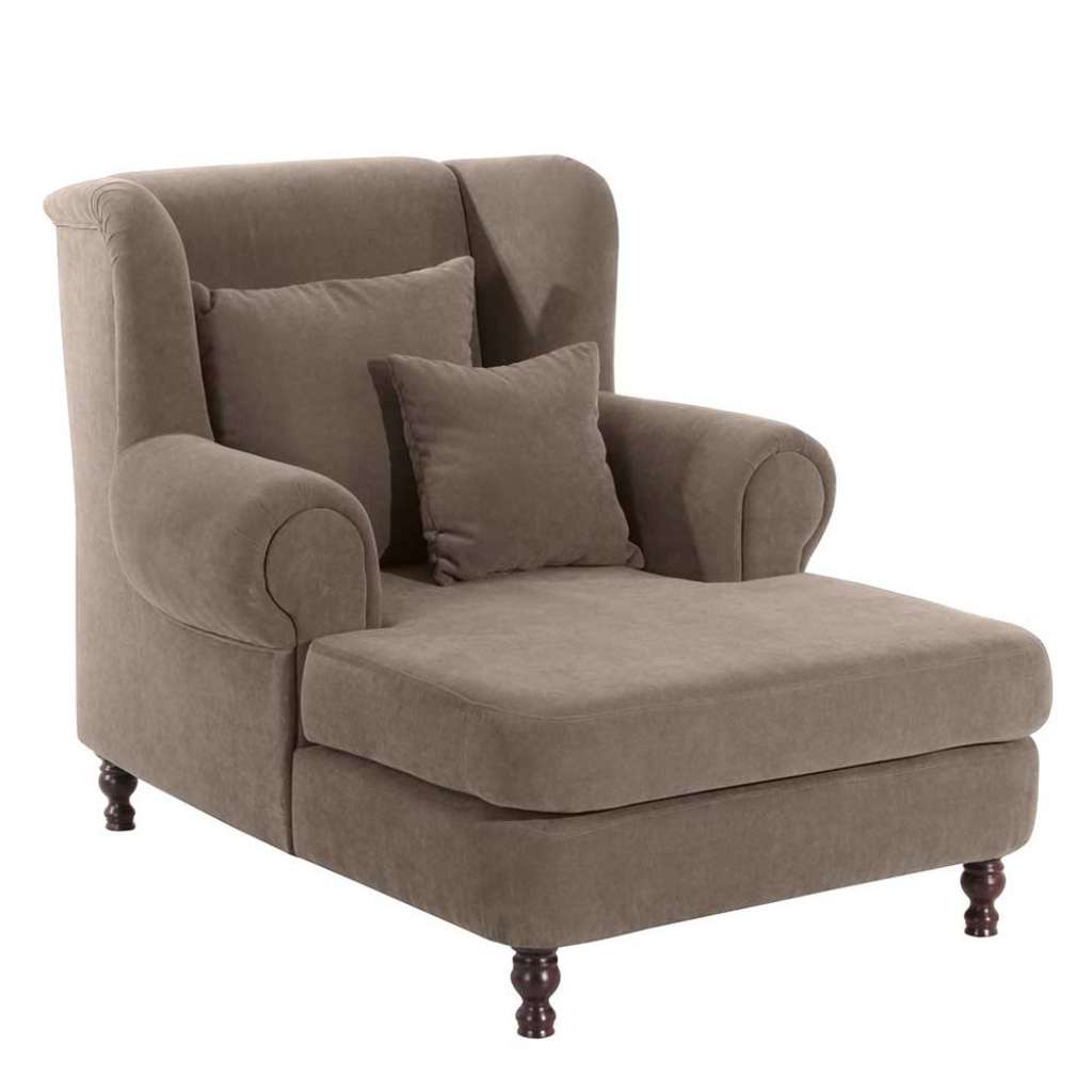 Loveseat Landhaus Velours in Beigegrau 120 cm Sitztiefe