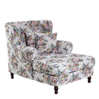 Xxl Sessel mit Blumen Muster im Landhausstil 149 cm tief