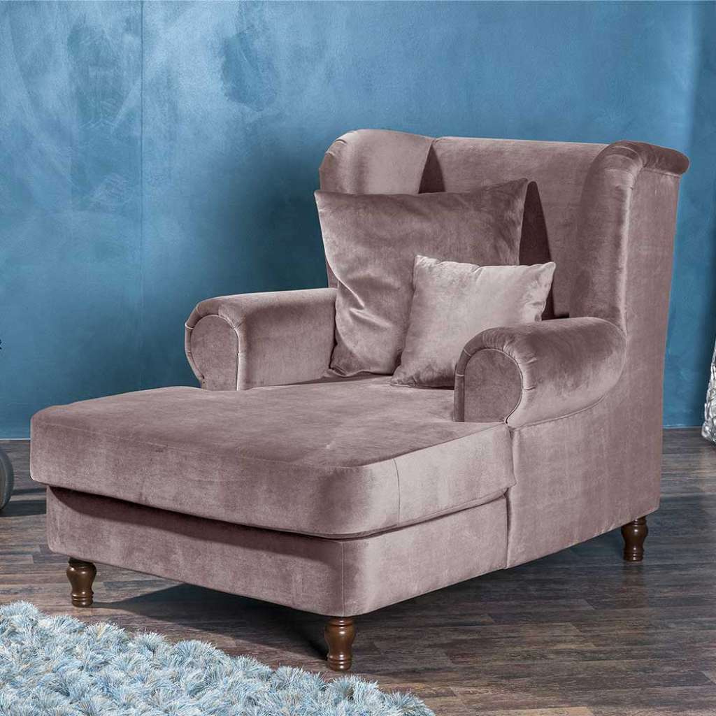 Big Sessel XXL in Rosa Samt Velours 149 cm tief - 103 cm breit