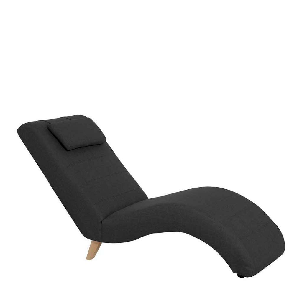 Schwarze Velour Polsterliege in modernem Design 163 cm tief