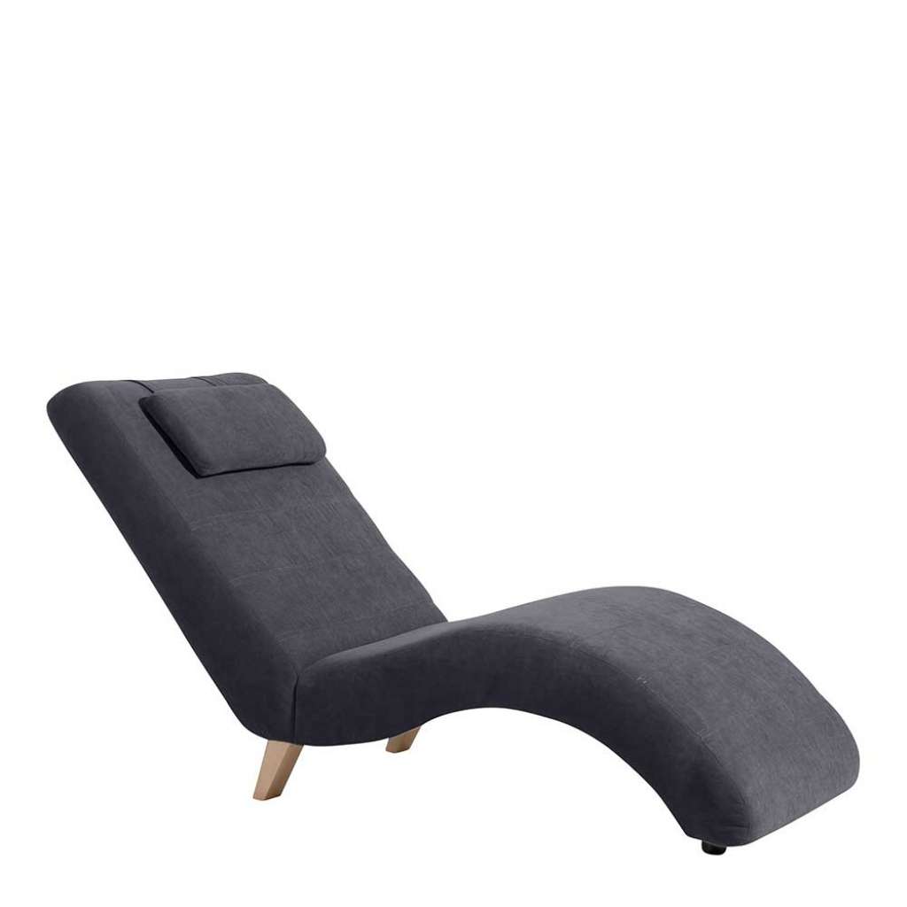 Schwarze Loungeliege mit Bezugsstoff aus Velour modernem Design
