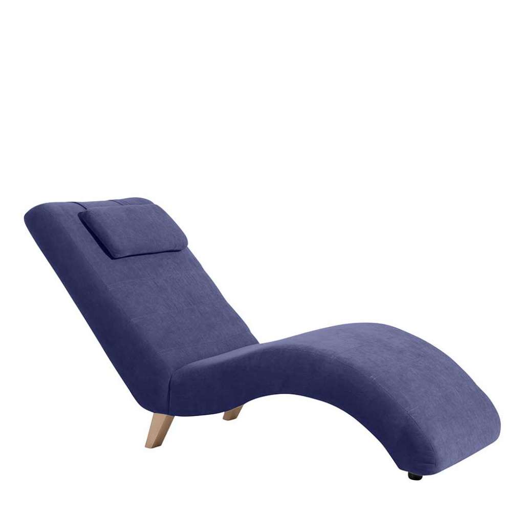 Loungeliege blau modern mit geschwungener Liegefläche 163 cm tief