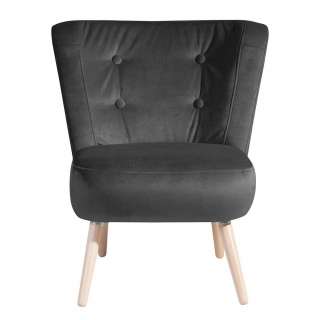 Kleiner Loungesessel Anthrazit im Retrostil Made in Germany