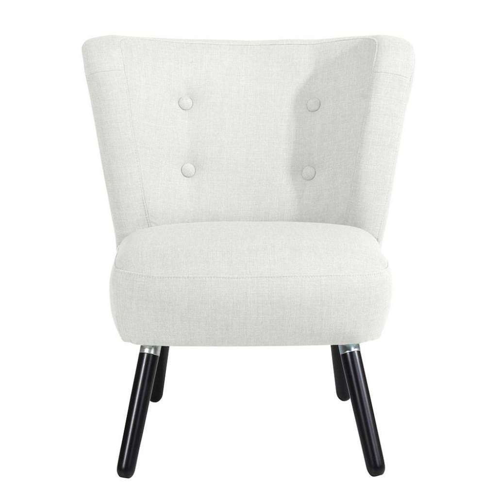 Einzelsessel Retro Look weiss mit Vierfußgestell aus Holz Schwarz