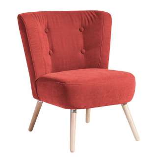 Made in Germany Sessel in Terracotta Velours Buchefarben