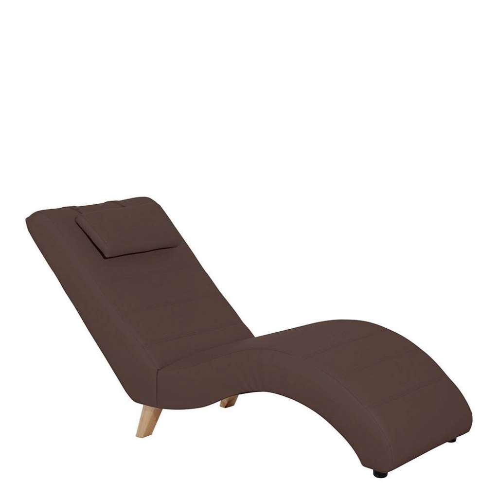 Relaxliege Wohnzimmer aus braunem Kunstleder 163 cm tief