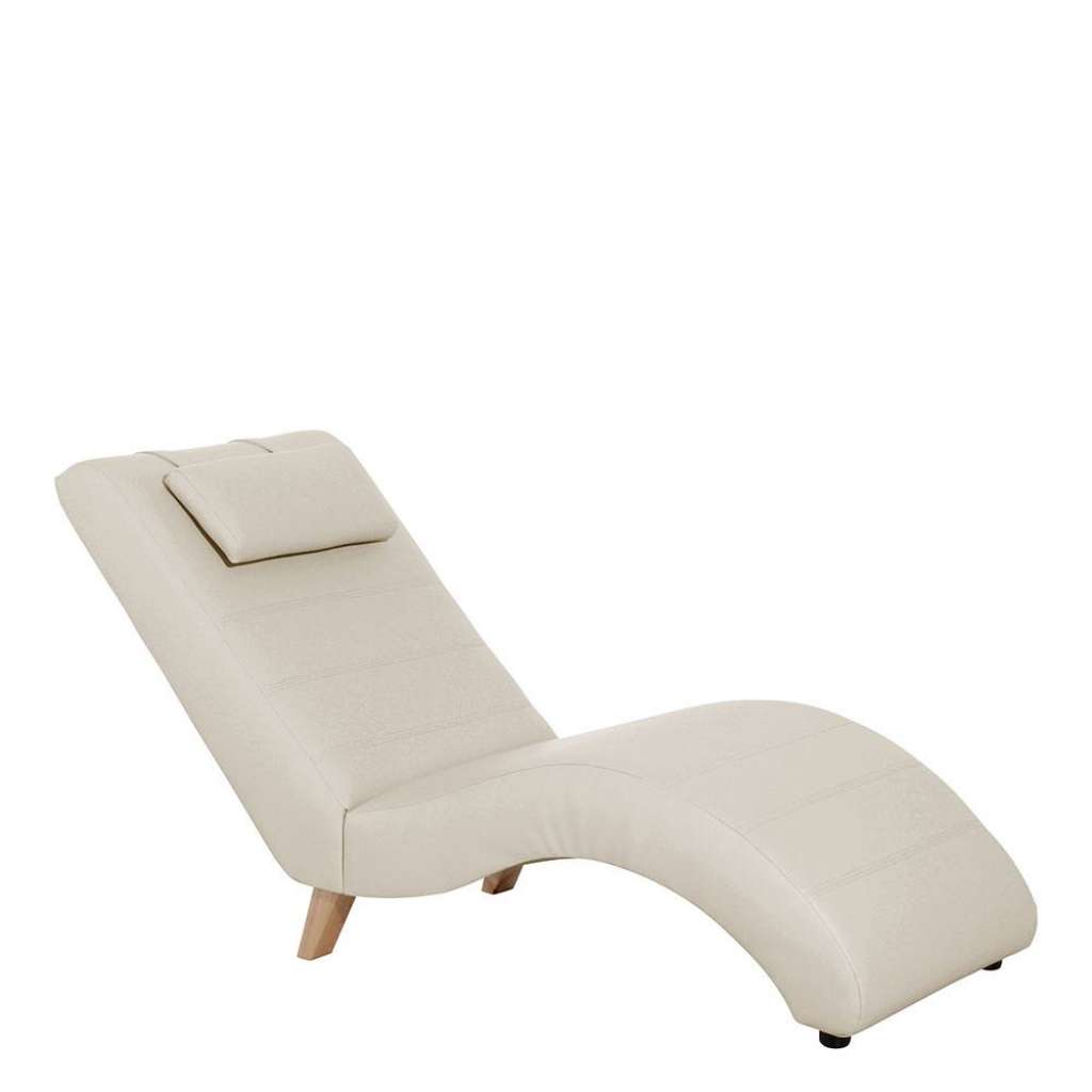 Relax Liegesessel Beige aus Kunstleder geschwungener Liegefläche