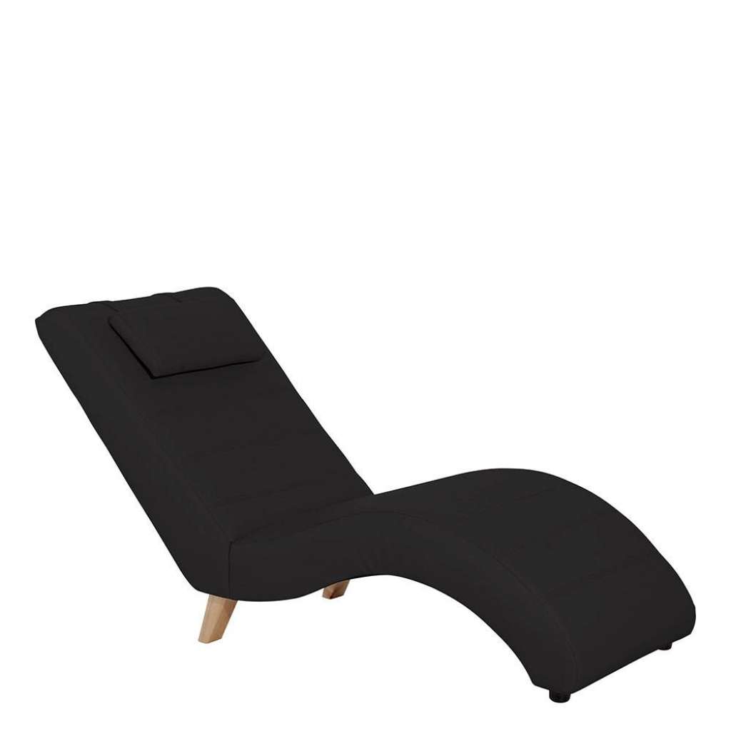 Polsterliege Kunstleder schwarz in modernem Design 65 cm breit