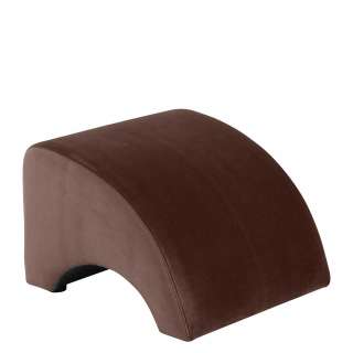 Brauner Fußhocker modern aus Samtvelours 54 cm tief - 52 cm breit