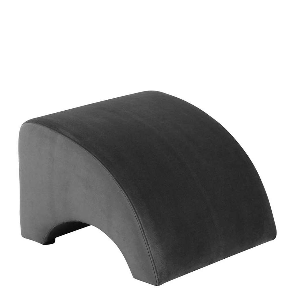 Hocker Anthrazit modern aus Samtvelours 54 cm Sitztiefe