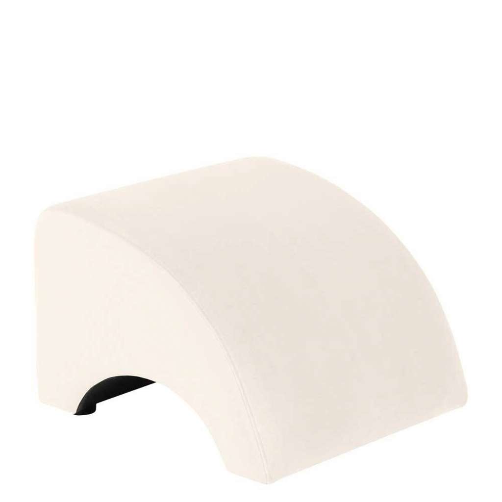 Hocker Samtvelours Creme in modernem Design 52 cm breit