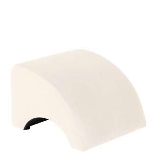 Hocker Samtvelours Creme in modernem Design 52 cm breit