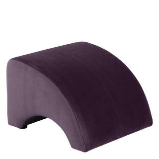 Samtvelours Hocker Dunkellila in modernem Design 52 cm breit