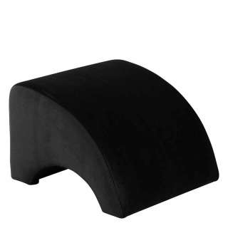 Samtvelours Hocker schwarz in modernem Design 37 cm hoch