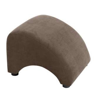 Sessel Fußhocker Beigegrau aus Velours 37 cm hoch - 54 cm tief