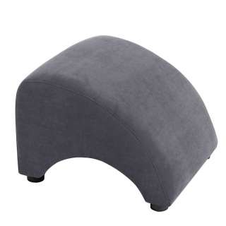 Sessel Hocker Anthrazit mit Bezugsstoff Velours