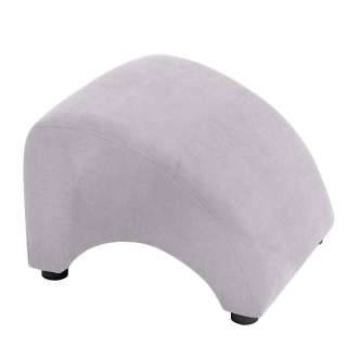 Sessel Polsterhocker modern in Silbergrau Velour 37 cm hoch
