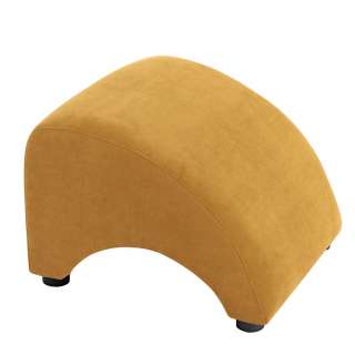 Gelber Fusshocker in modernem Design Velours Bezug