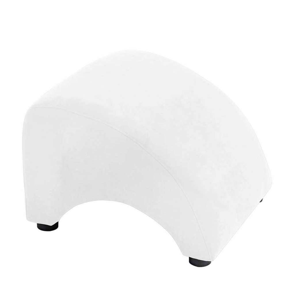 Beistellhocker Wohnzimmer in Cremefarben Bezug aus Velours