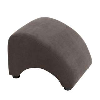 Polsterhocker zum Sessel in Graubraun Velours 54 cm tief