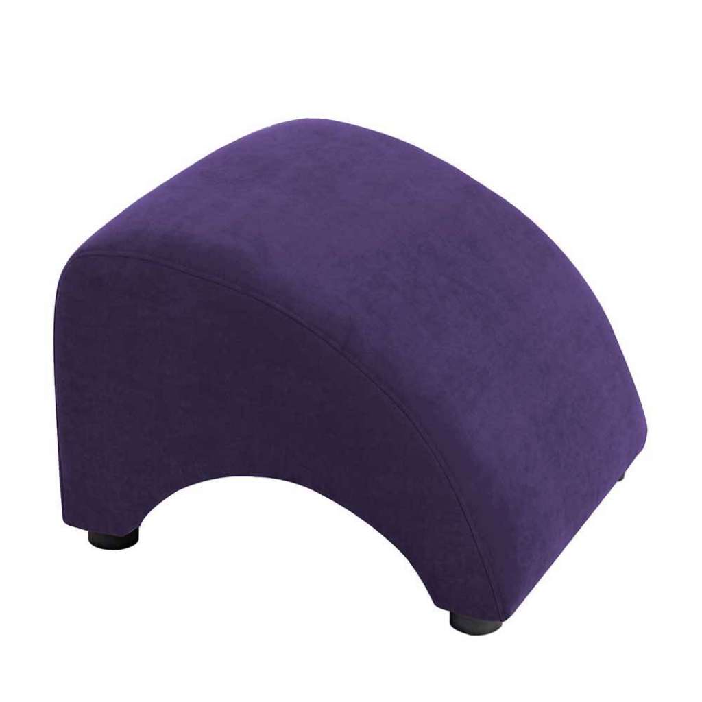 Beistellhocker Violett Velour in modernem Design 37 cm hoch