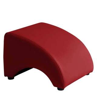 Fusshocker Rot modern mit Bezugsstoff Kunstleder