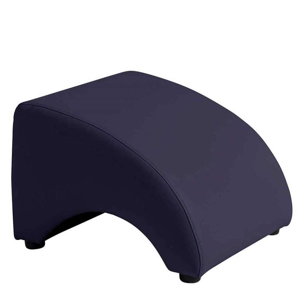 Hocker dunkelblau Kunstleder in modernem Design 54 cm tief