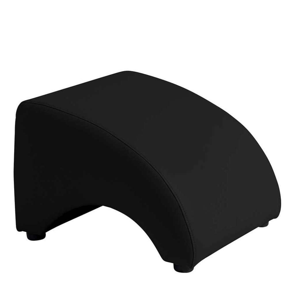Hocker Kunstleder schwarz in modernem Design 52 cm breit