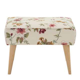 Polsterhocker Landhaus mit Blumen Motiv 43 cm Sitzhöhe