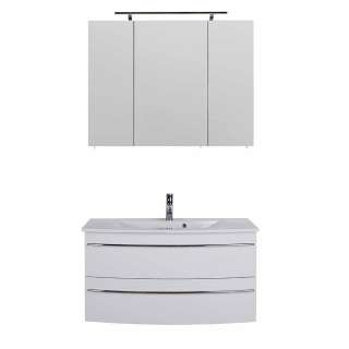 Waschplatz Set Hochglanz in modernem Design die Wandmontage (zweiteilig)
