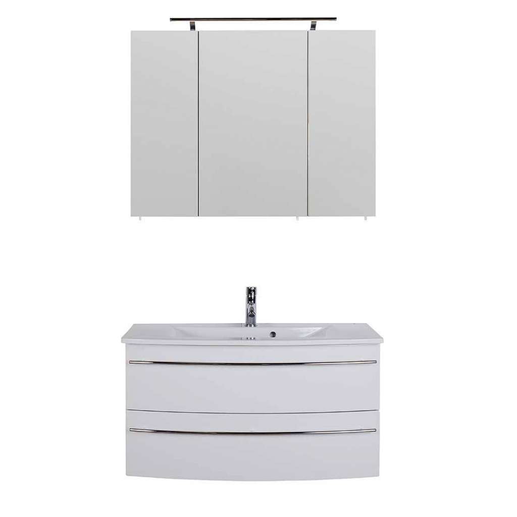 Waschplatz Set Hochglanz in modernem Design die Wandmontage (zweiteilig)