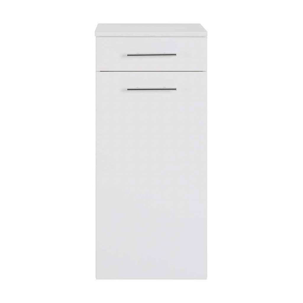 Unterschrank Bad hängend in Weiß Hochglanz einer Schublade