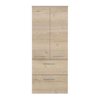 Midischrank Bad montiert in Eiche Bianco Touchwood Made in Germany