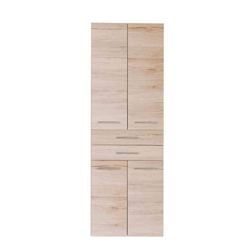 Badezimmerhochschrank in Eiche Bianco Touchwood Made in Germany