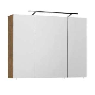 Spiegelschrank Bad modern in Eiche dunkel die Wandmontage