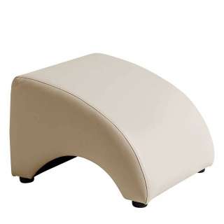 Hocker Kunstleder Beige in modernem Design 37 cm hoch - 54 cm tief