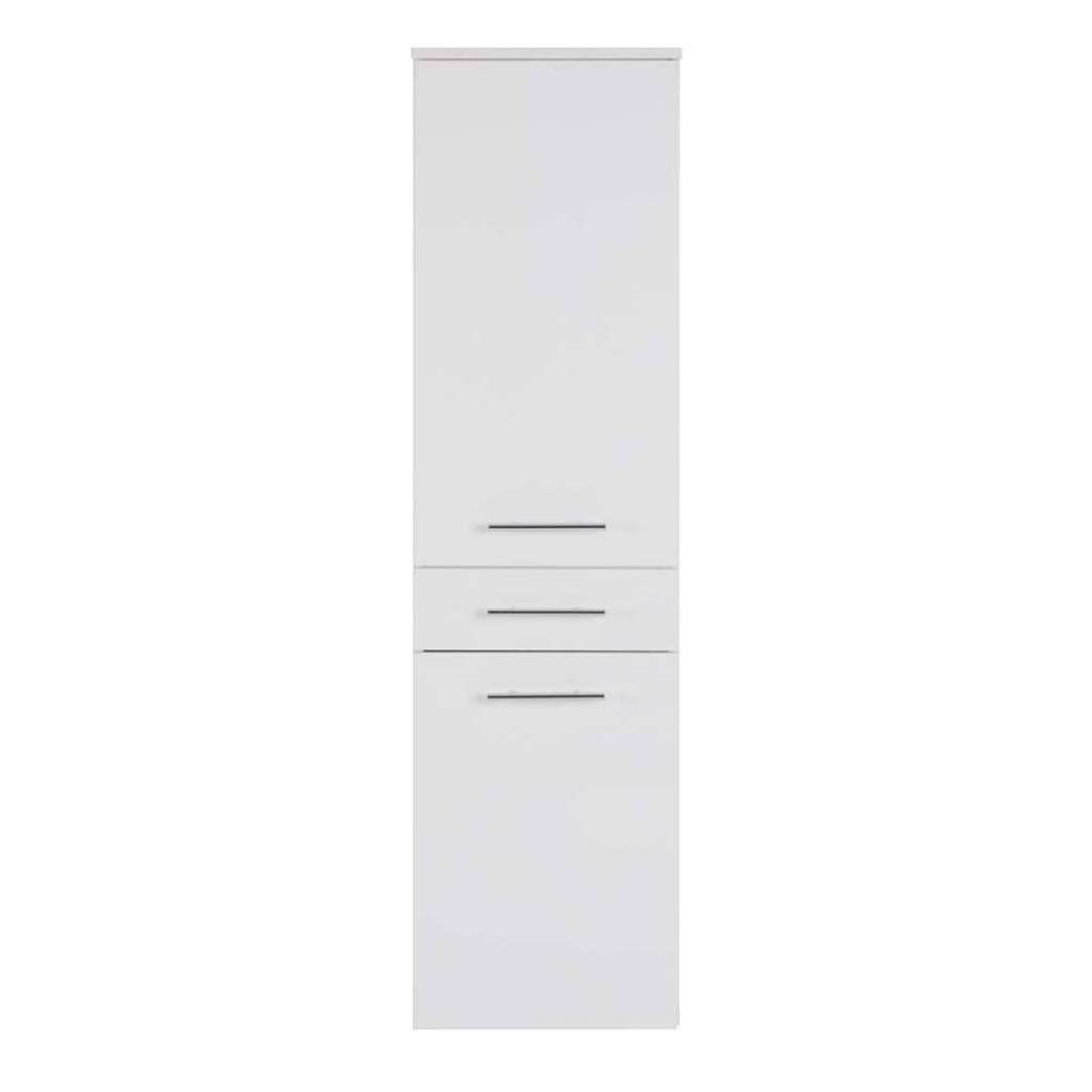Badezimmerschrank montiert in Weiß Hochglanz Made in Germany
