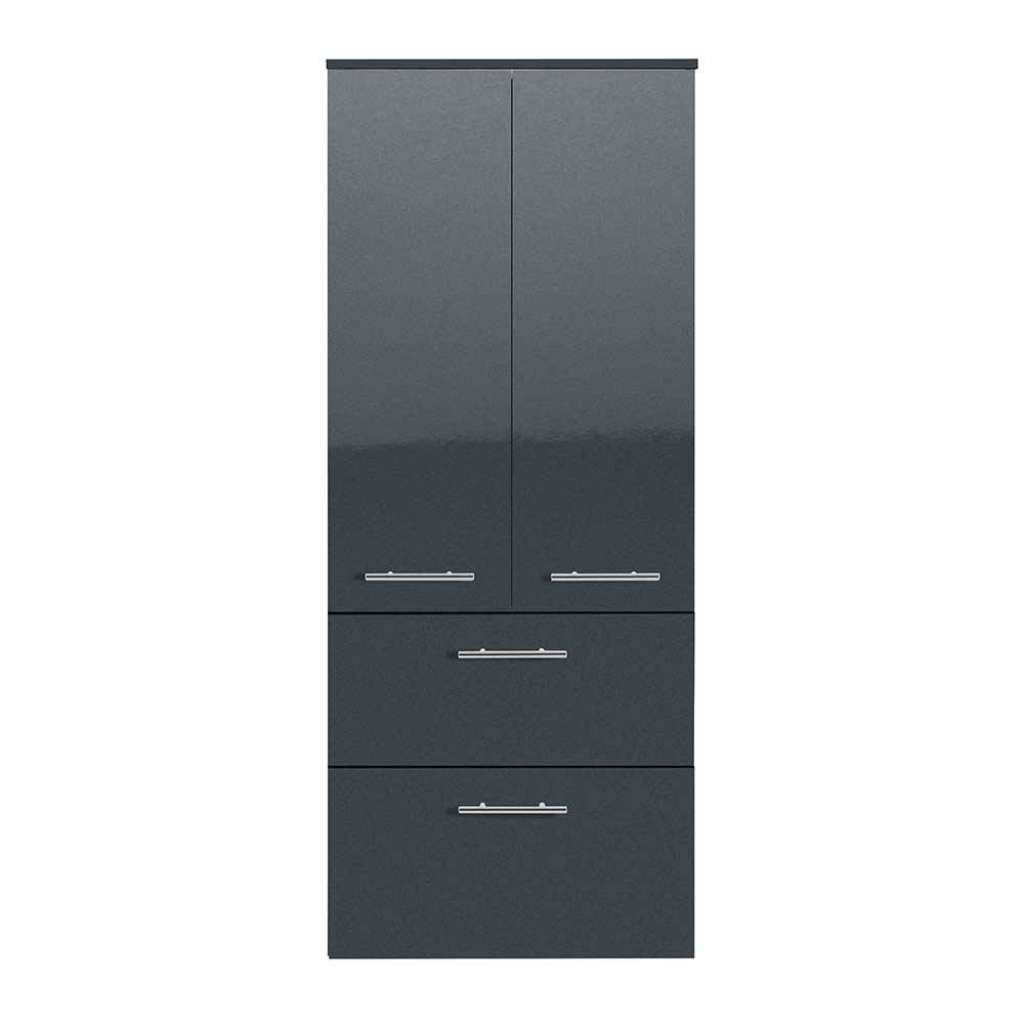 Midischrank Bad modernes Design in Anthrazit Glanz Soft Close