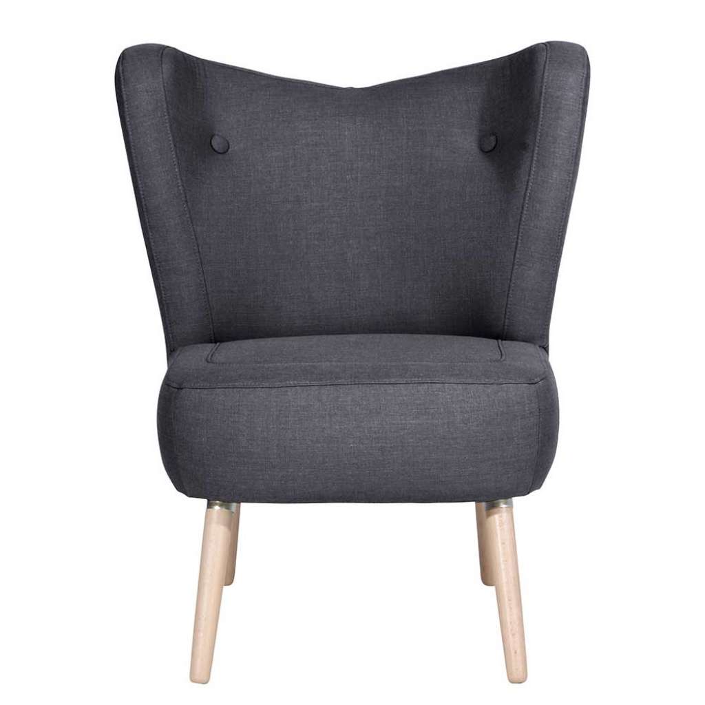 Wohnzimmer Sessel Retro in Anthrazit aus Flachgewebe Made in Germany