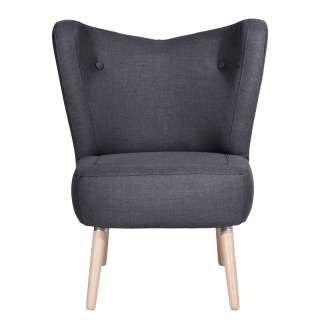 Wohnzimmer Sessel Retro in Anthrazit aus Flachgewebe Made in Germany