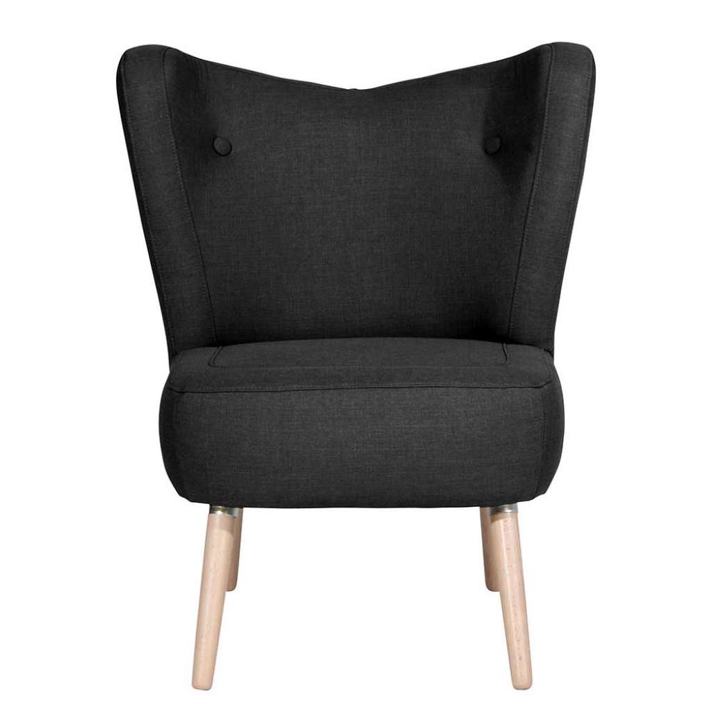 Einzelsessel schwarz Made in Germany Flachgewebe und Buche