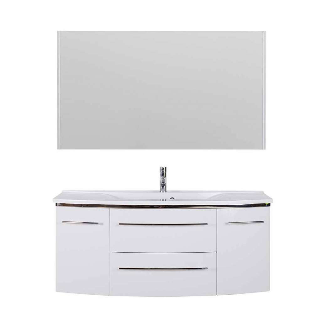 Luxus Badmöbelset weiss Hochglanz Made in Germany (zweiteilig)