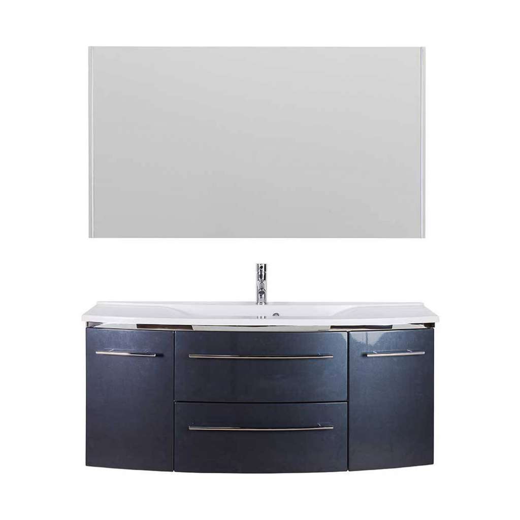 Waschplatz Anthrazit Glanz in modernem Design Made in Germany (zweiteilig)