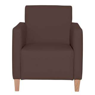 Polstersessel braun Kunstleder mit Armlehnen 71 cm breit