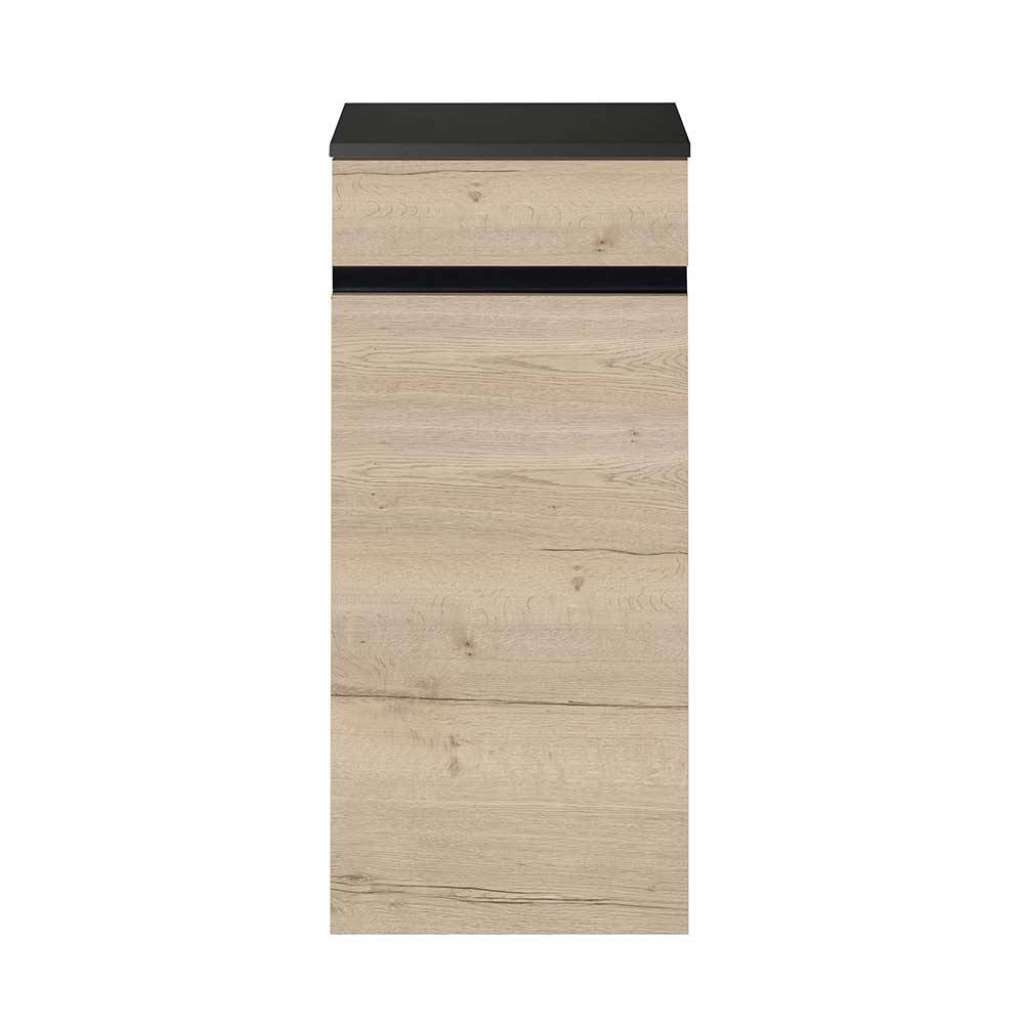 Unterschrank Bad Holzoptik in Eiche Bianco Schwarz
