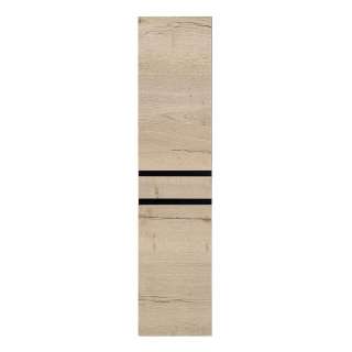 Moderner Badezimmerhochschrank in Schwarz Eiche Bianco
