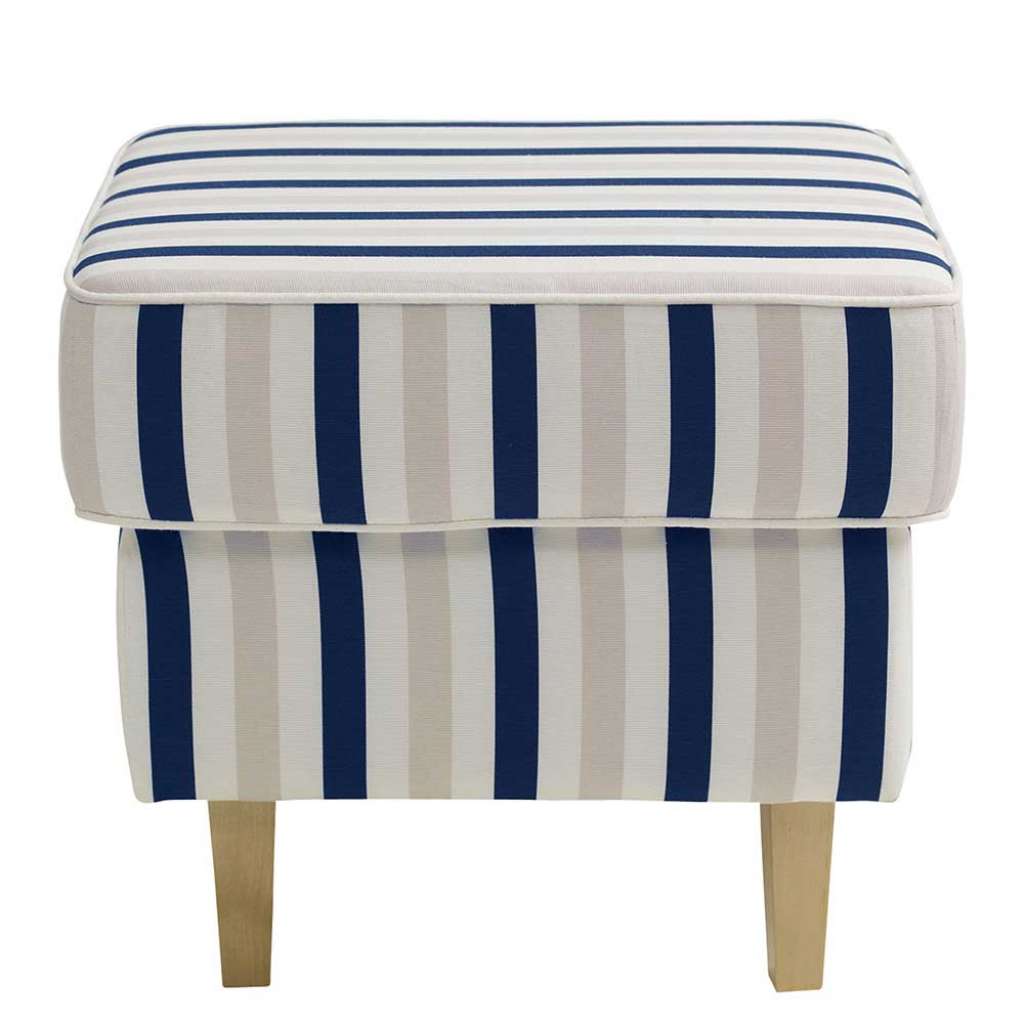 Hocker Streifen mehrfarbig im Landhausstil Flachgewebe und Buche