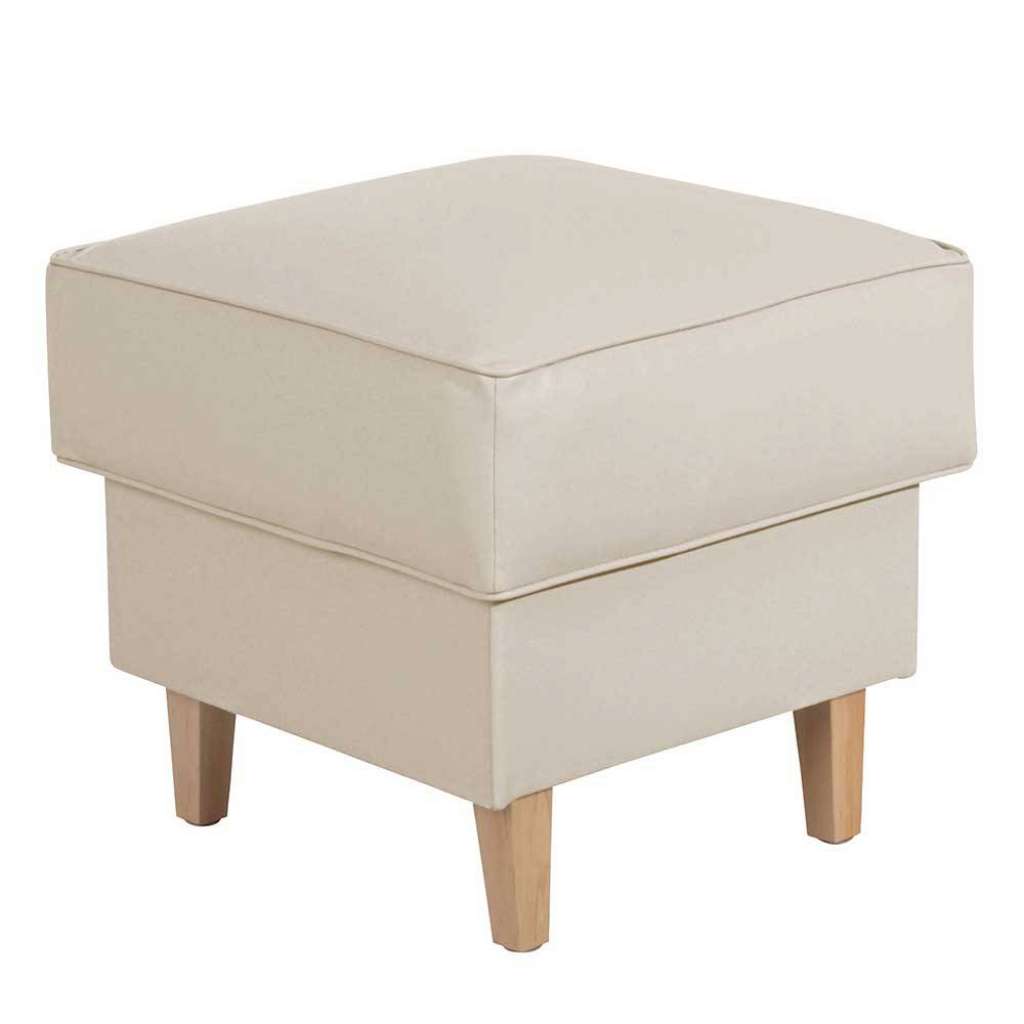 Hocker Kunstleder Beige im Landhausstil 53x45x53 cm