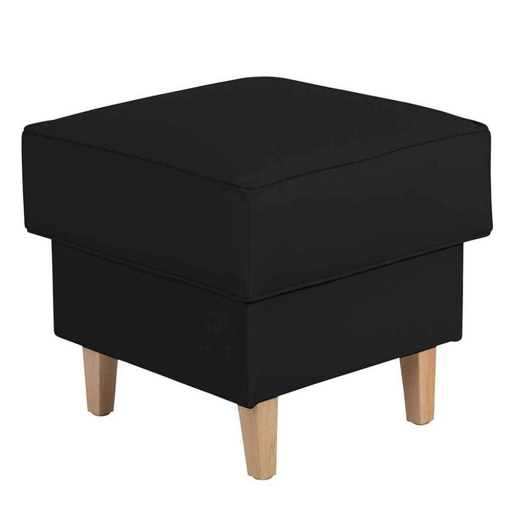 Hocker aus schwarzem Kunstleder in quadratischer Form 45 cm hoch